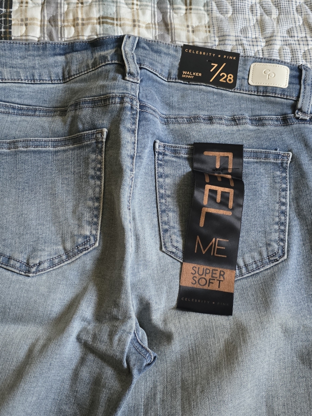 Celebrity Pink Walker Skinny Jeans in Light Blue Wash